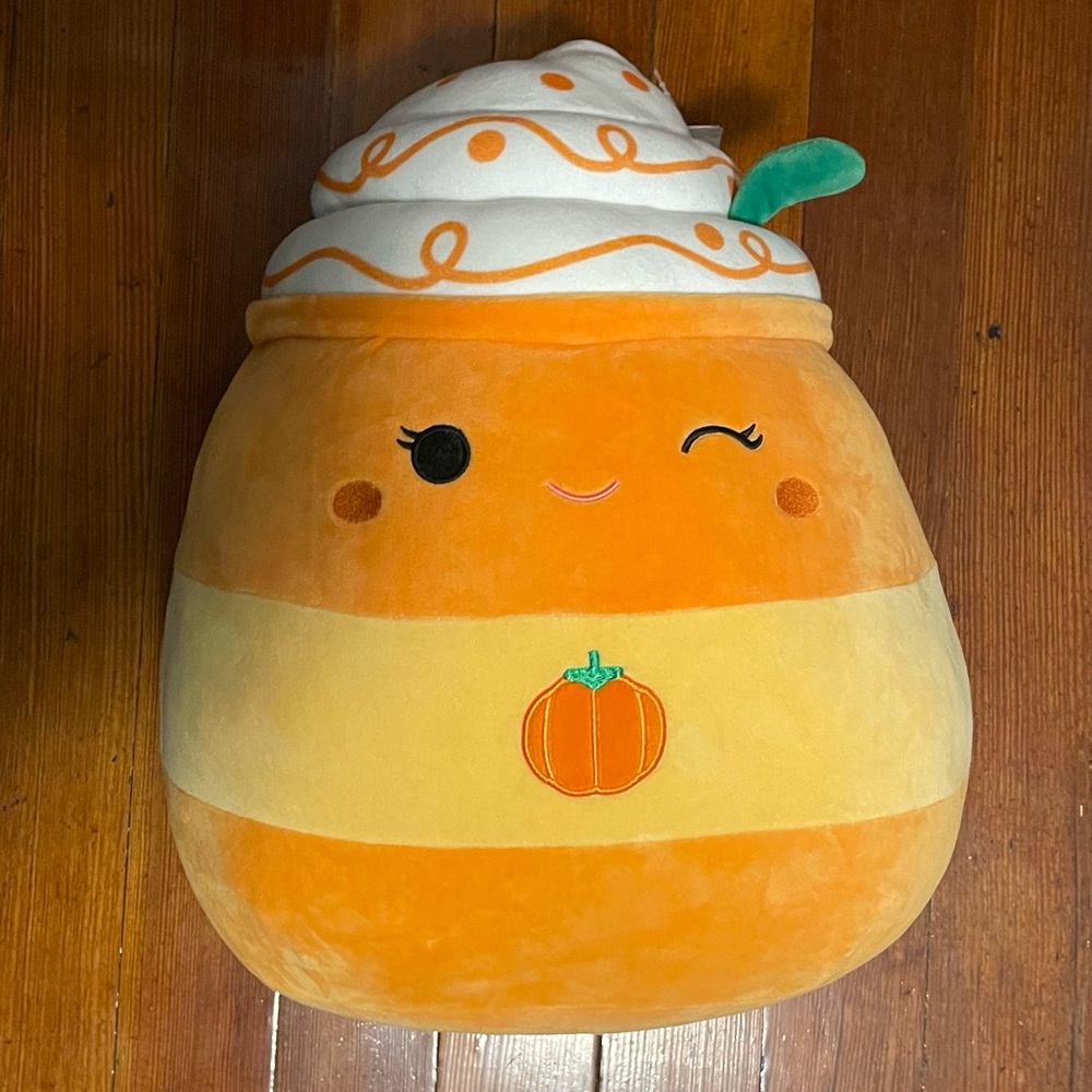 Squishmallows Orange and Cream Pumpkin Pillow